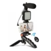 AY-49G Vlogging Tripod Video Making Kit – Portable Tripod with Phone Holder & LED Light for Content Creation