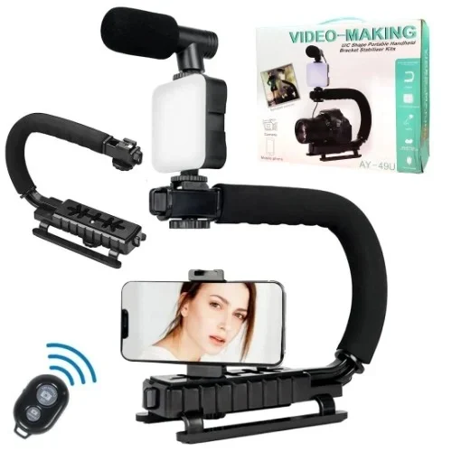 AY-49U LED Ring Light Kit for Video & Selfies – Adjustable Brightness, Tripod Stand & Phone Holder