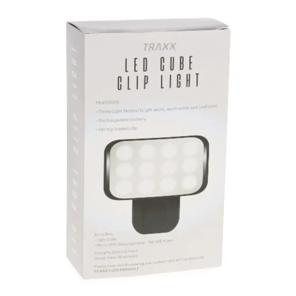 BT-13 Portable LED Cube Light with Clip – Compact Photography & Video Lighting