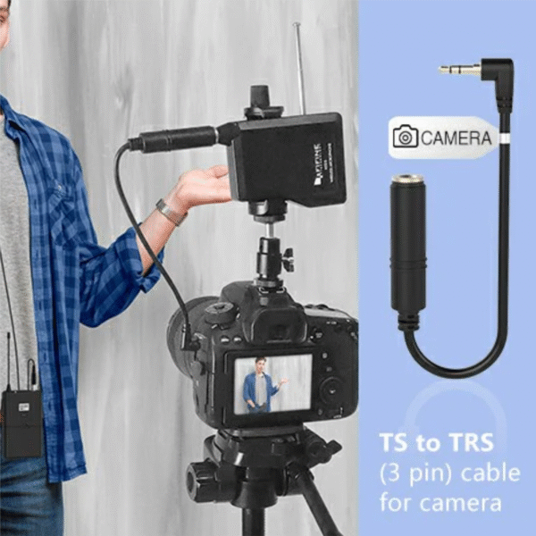 Fifine-K038B-5 Fifine K037B Wireless Microphone System – UHF Lavalier & Headset Mic with Receiver for Presentations, Events & Recording