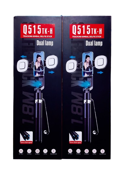 Q515TK-H Auto-Tracking Gimbal Selfie Stick – 360° Rotating Smartphone Stabilizer for Vlogging & Live Streaming